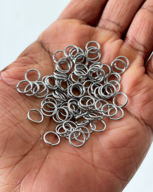 1.0 x 8 Steel jumprings - 10 grams