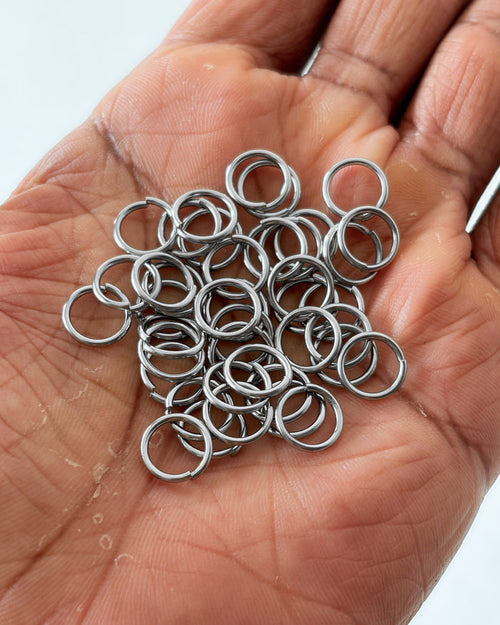 1.2 x 10 Steel jumprings - 10 grams
