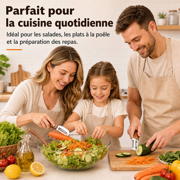 🔪🥬 Achetez-en 1, obtenez-en 1 GRATUITEMENT ! 🥔 Éplucheur Multifonctionnel en Bois – Lame Inox Ultra-Tranchante + Décapsuleur Intégré 🥕🍎🔥