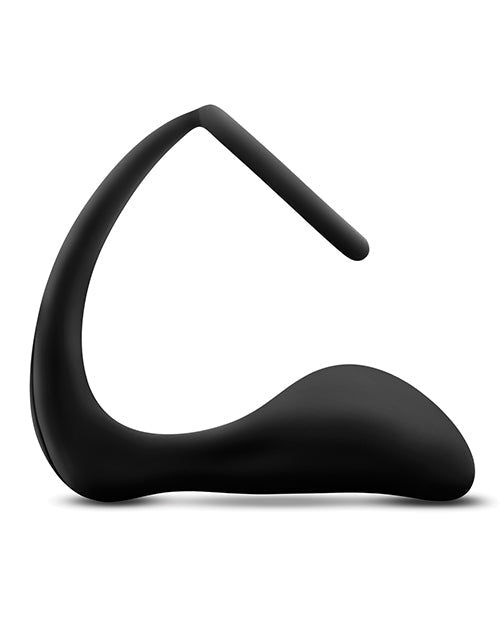 Black abstract sculpture on a white background