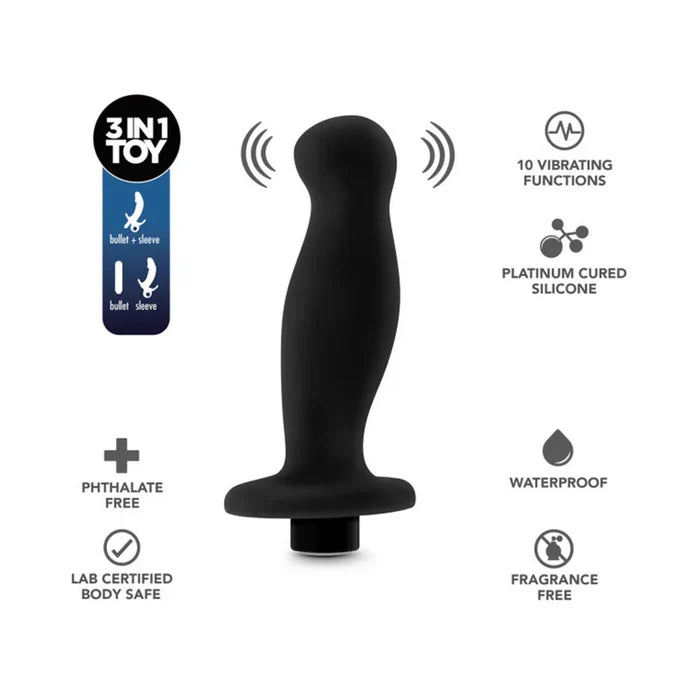 Anal Adventures Platinum Silicone Vibrating Prostate Massager 2