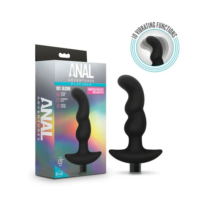 Anal Adventures Platinum Silicone Vibrating Prostate Massager 3