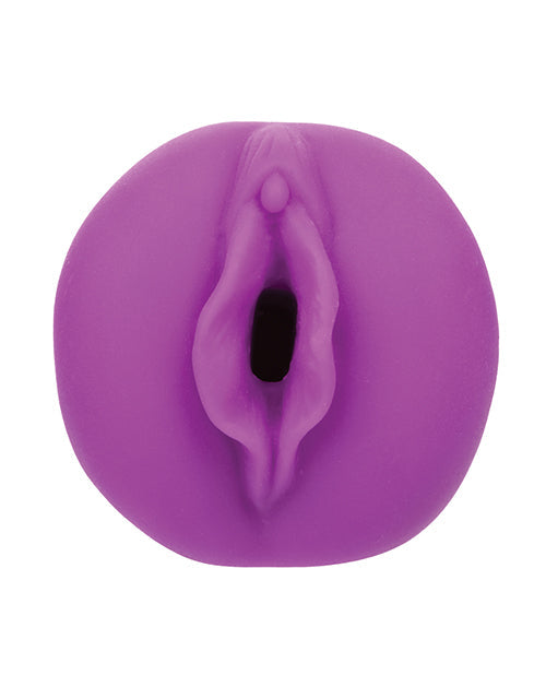 Purple silicone product on a white background