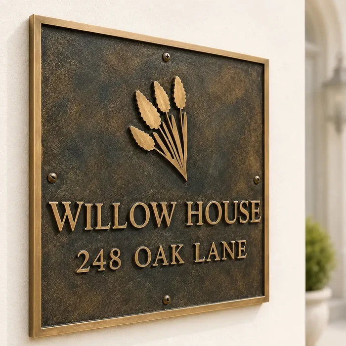 Custom Brass Address Plaques with Personalized House Number