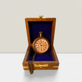 Antique pocket watch with chain and luxury wooden box