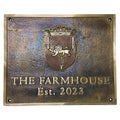 Antique bronze plaque, traditional bronze plaque outdoor