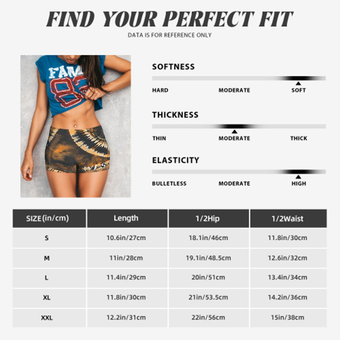 Athletic Shorts for Women Customized Services-Gold Pattern
