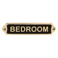 Brass Bedroom Door Sign | Black Finish | 22x5cm