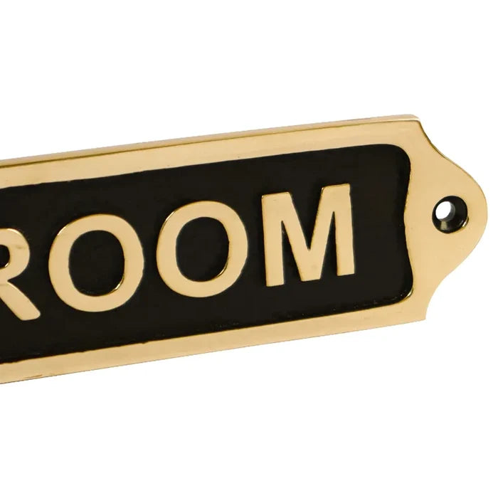Brass Bedroom Door Sign | Black Finish | 22x5cm