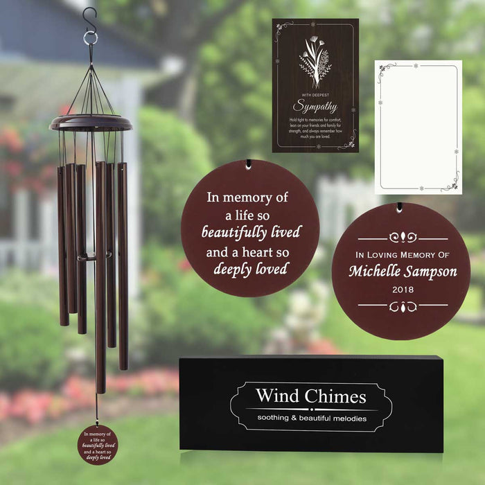 Engraved bereavement wind chimes sympathy gift for families