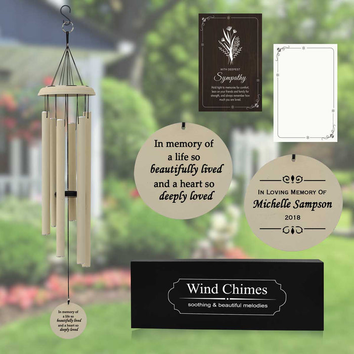 Custom bereavement wind chimes for loss of loved one