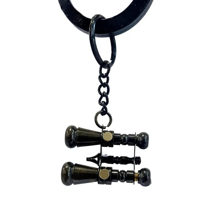 Black Binocular Brass Key Ring Keychain BBK04
