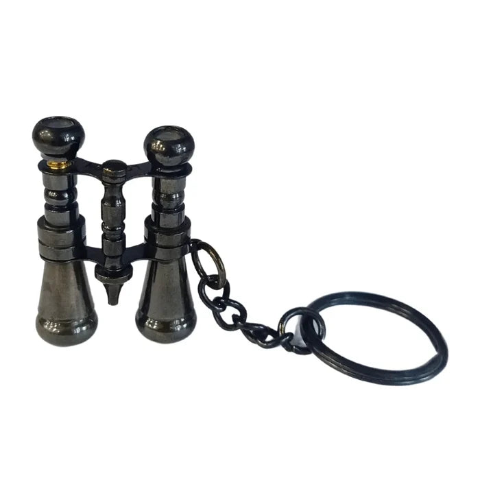 Black Binocular Brass Key Ring Keychain BBK04