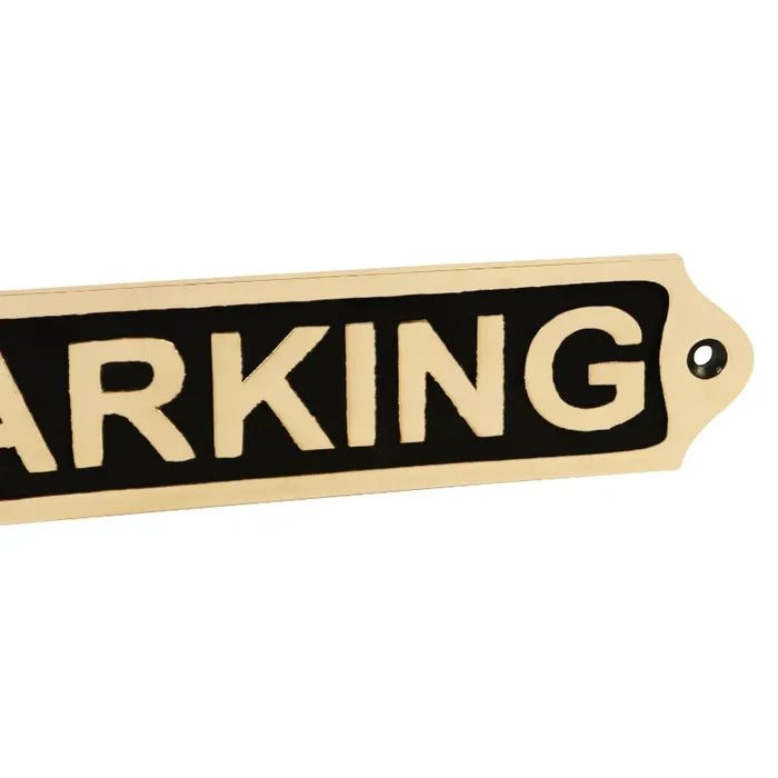 Premium brass door sign in black and gold