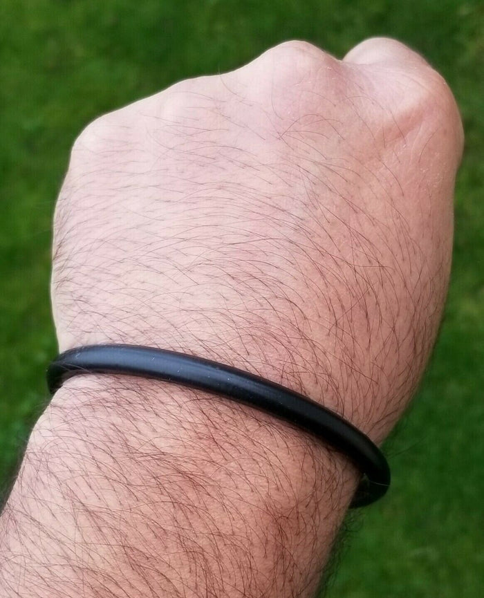 Black Kara Sarbloh Bangle Pure Iron Sikh Kada Round Smooth Singh Kaur Khalsa V4N Bracelet Unisex Gift