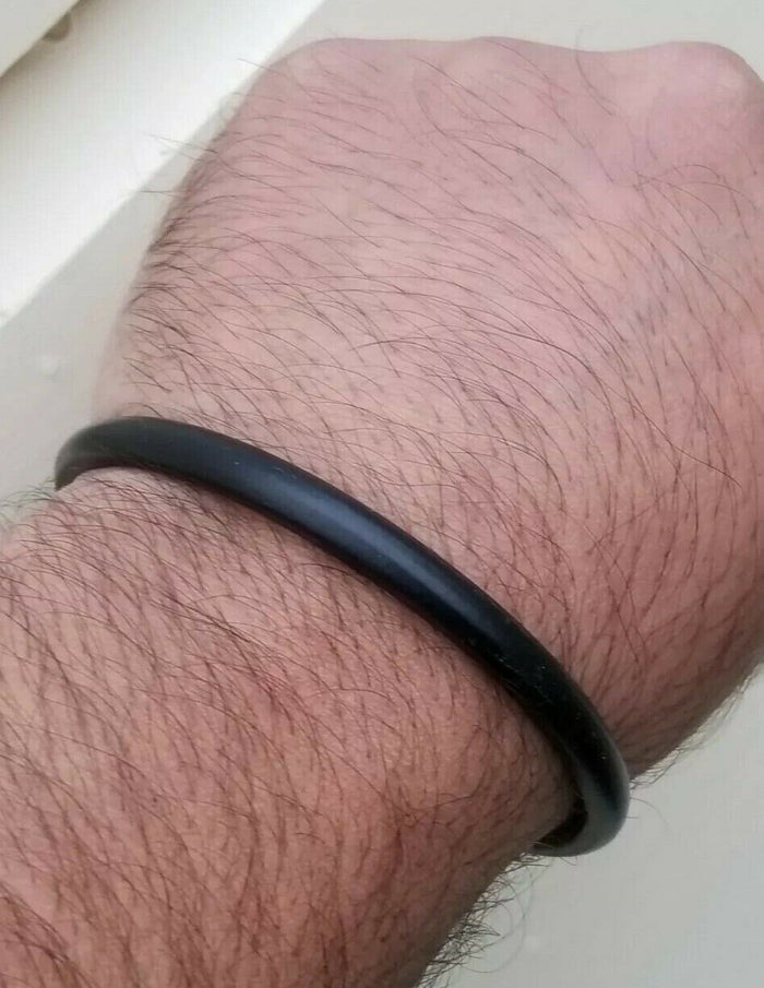 Black Kara Sarbloh Bangle Pure Iron Sikh Kada Round Smooth Singh Kaur Khalsa V4N Bracelet Unisex Gift
