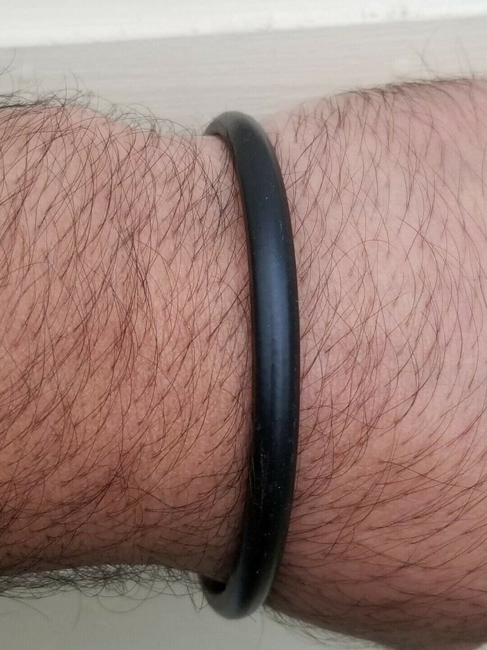 Black Kara Sarbloh Bangle Pure Iron Sikh Kada Round Smooth Singh Kaur Khalsa V4N Bracelet Unisex Gift