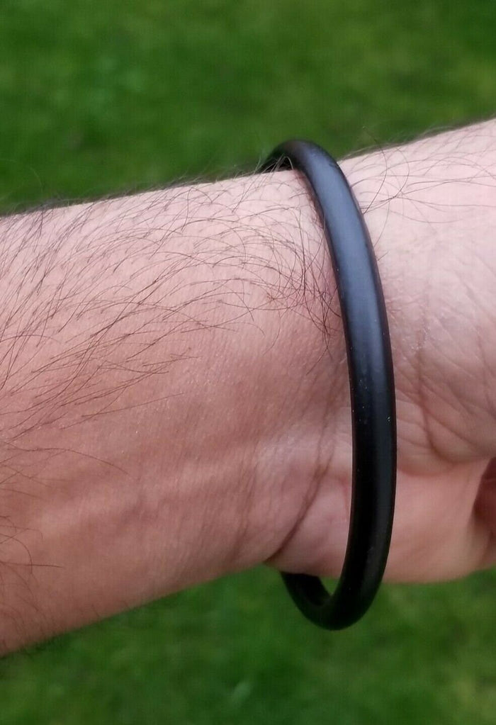 Black Kara Sarbloh Bangle Pure Iron Sikh Kada Round Smooth Singh Kaur Khalsa V4N Bracelet Unisex Gift