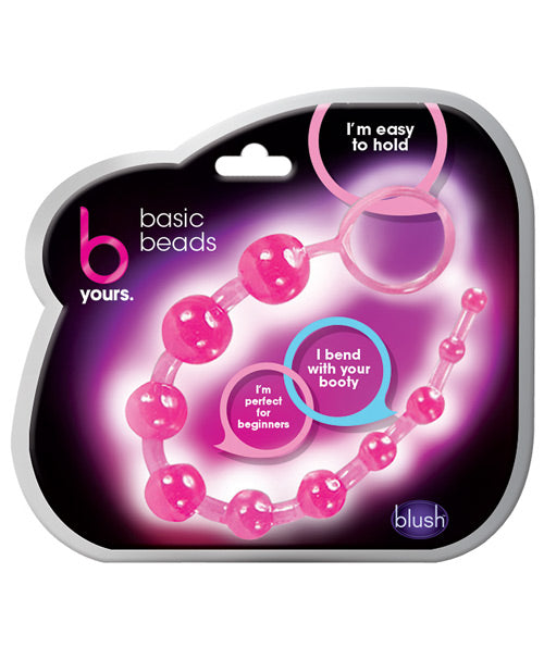 Pink beaded product in packaging with 'blush' branding on a white background