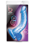 Blue toy in packaging with 'b yours' branding on a white background