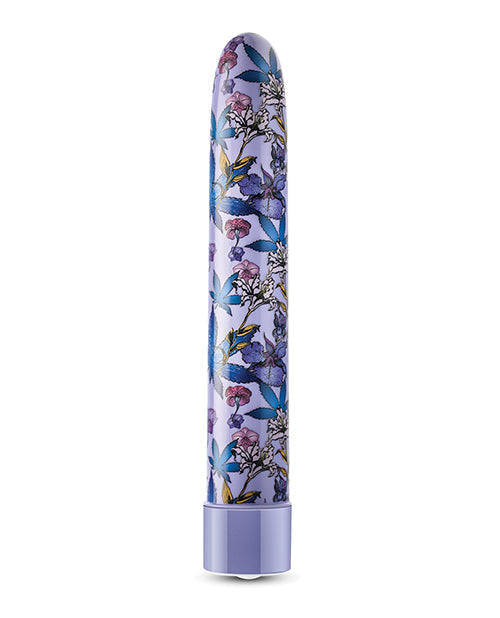 Floral-patterned cylindrical object on a white background