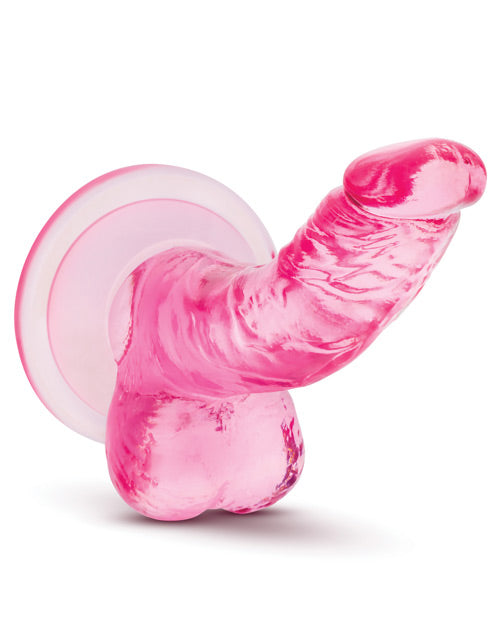 Pink and clear silicone plug on a white background