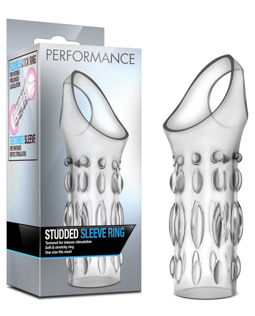 Studded sleeve ring with packaging labeled 'Performance' on a white background