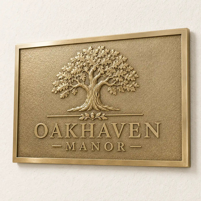 Elegant brass nameplate with custom engraving for front door or office