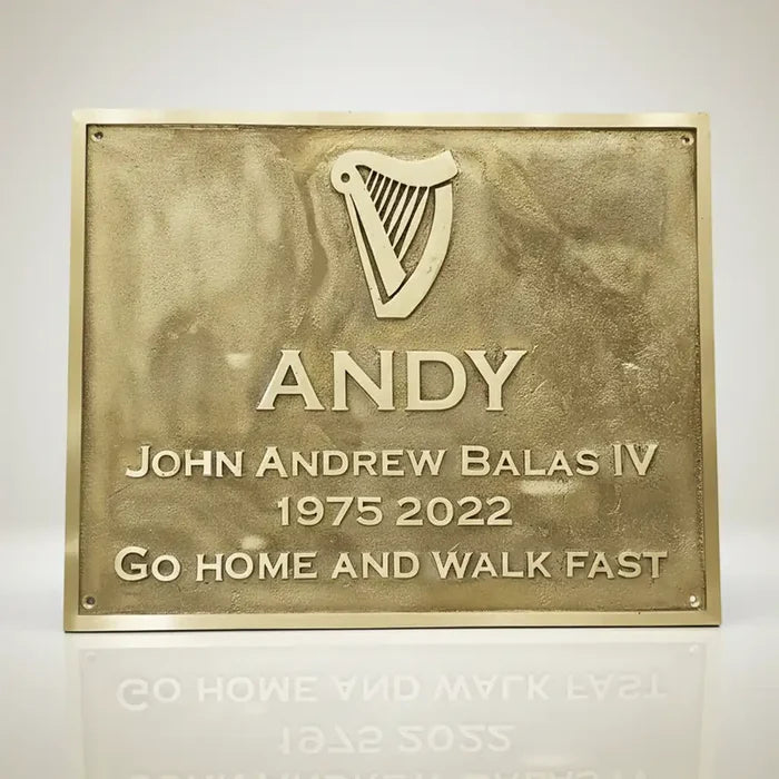engraved solid brass house sign | brass plaque for home exterior