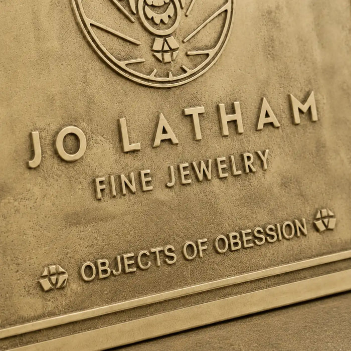 Engraved brass house address plaque with timeless brass finish