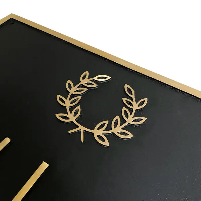 Weatherproof brass house number plaque