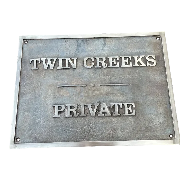 weatherproof brass address sign silver finish