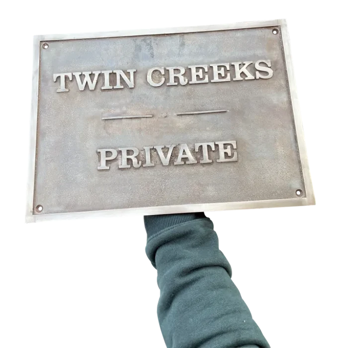 handcrafted brass address plaque custom design