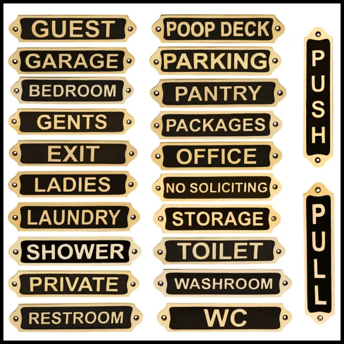 Brass Door Sign Black Finish | Elegant Home & Business signage