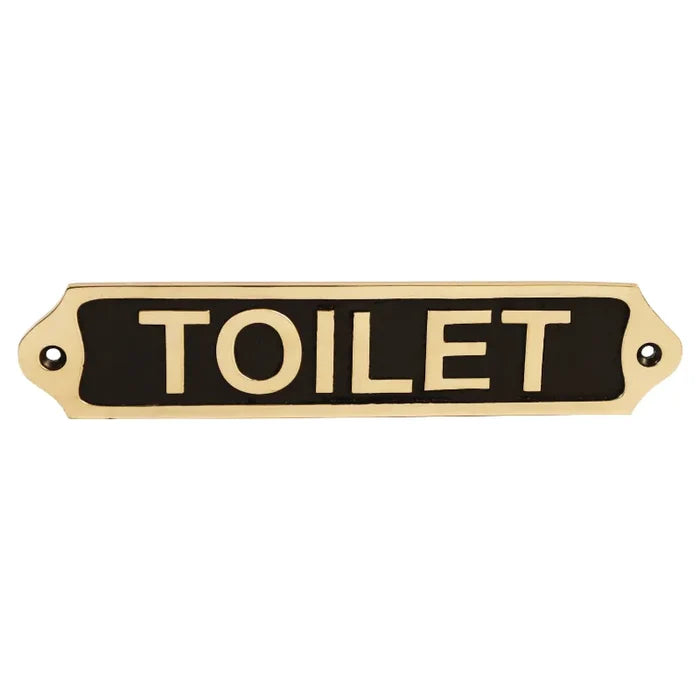 Toilet Brass Door Sign Black Finish