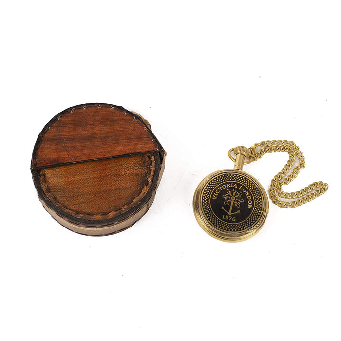 Luxury engraved pocket watch with golden finish