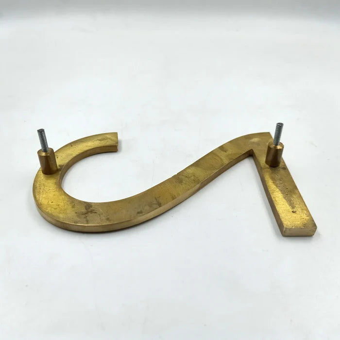 brass number with hidden stud screw