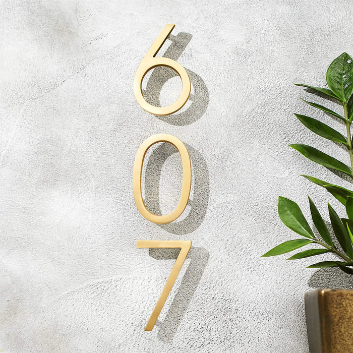 weatherproof brass house number plaque