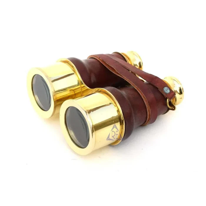 Nautical Brass Leather Hand Held Binoculars 6 Inch Telescope Decor BP05