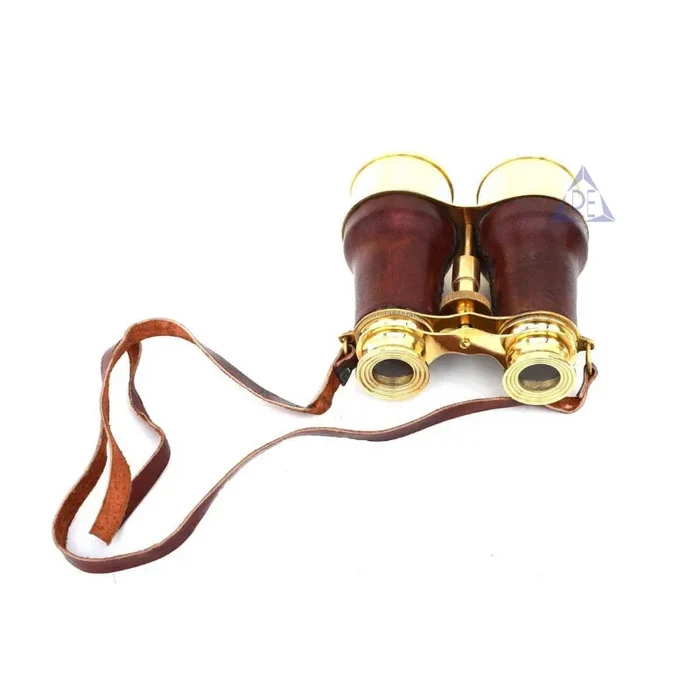 Nautical Brass Leather Hand Held Binoculars 6 Inch Telescope Decor BP05