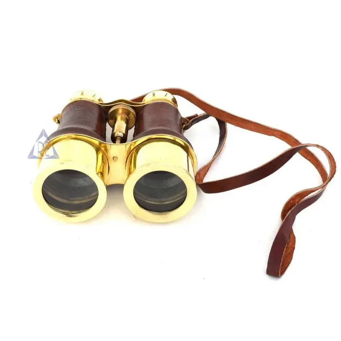Nautical Brass Leather Hand Held Binoculars 6 Inch Telescope Decor BP05