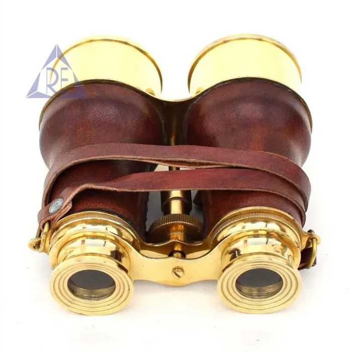 Nautical Brass Leather Hand Held Binoculars 6 Inch Telescope Decor BP05