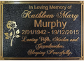 Brass Memorial Plaques: Custom Sizes & black Finishes
