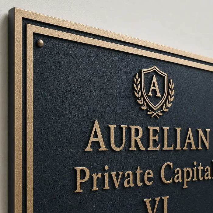 Personalized solid brass address sign for doors, mailboxes, and gates