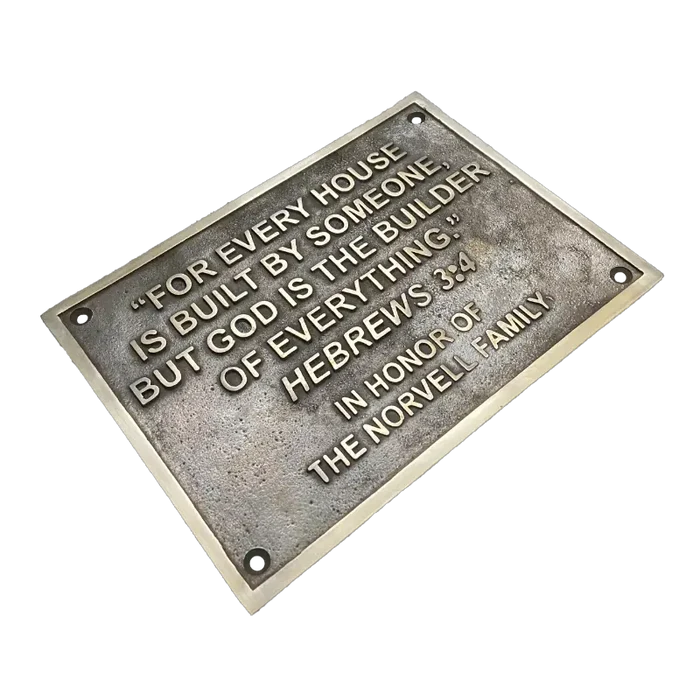 Personalized bronze brass address plaque