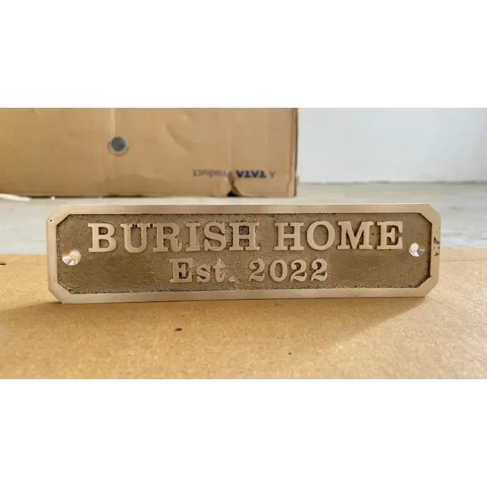 Brass Personalized Plaque for Home