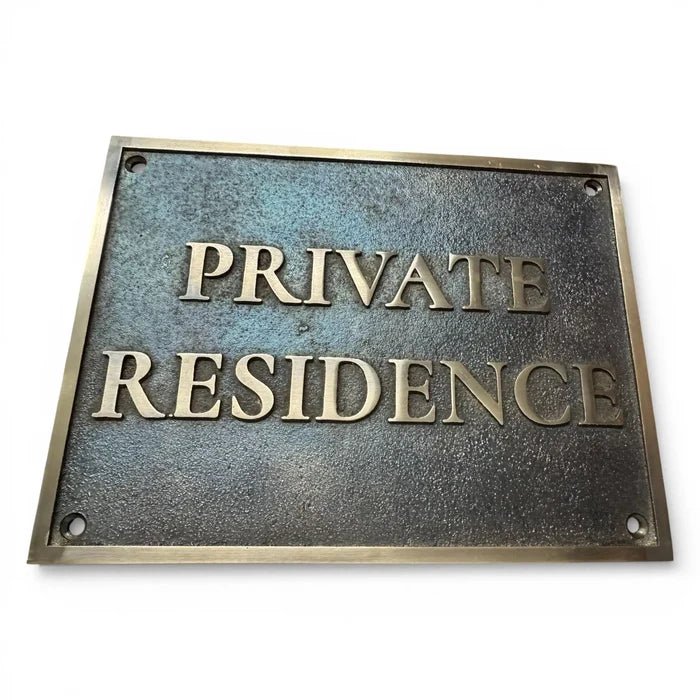 Brass Plaque: Private Property - No Trespassing BP013