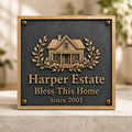 Brass plaque with customized engraving for home or office