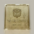 Brass plaque with personalized text | Engraved brass name and address plate