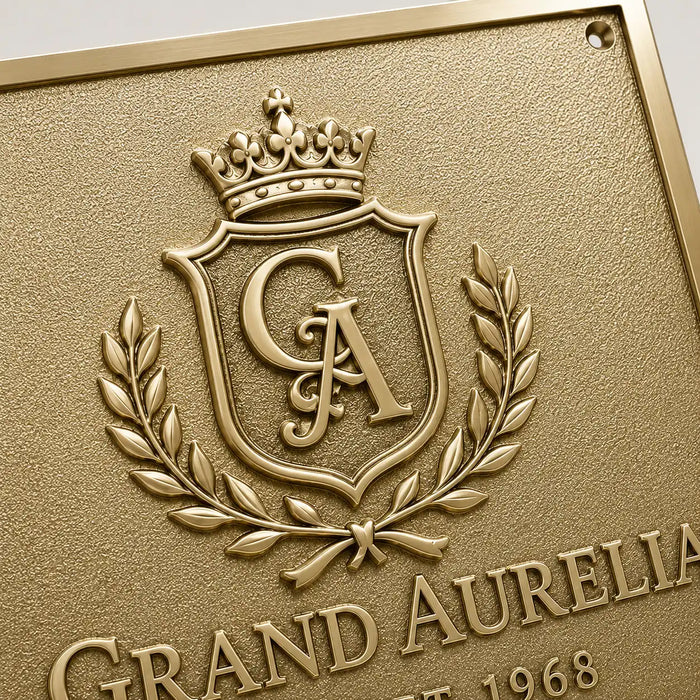 Personalized brass plaque with custom engraving